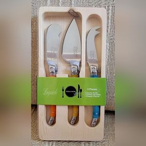 FRENCH HOME Laguiole Cheese Knife & Spread Set of 3-Stainless Steel-Multicolor